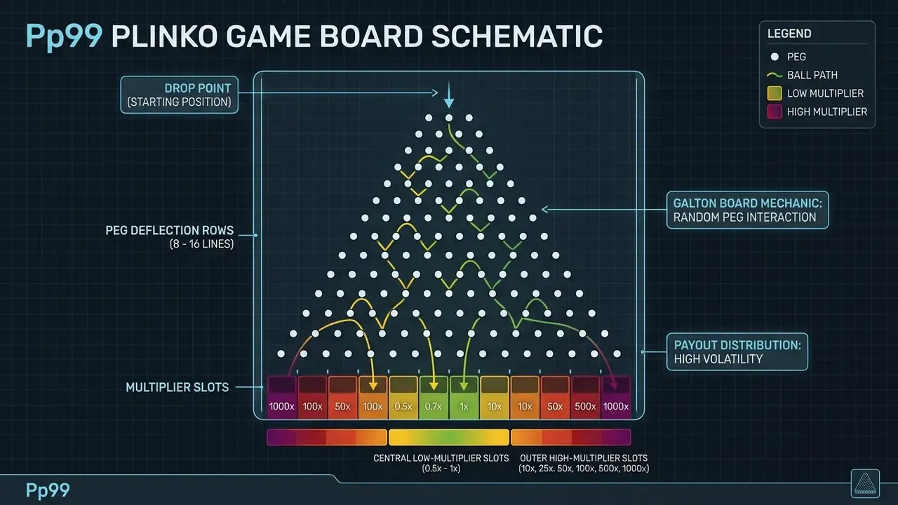 plinko game board diagram